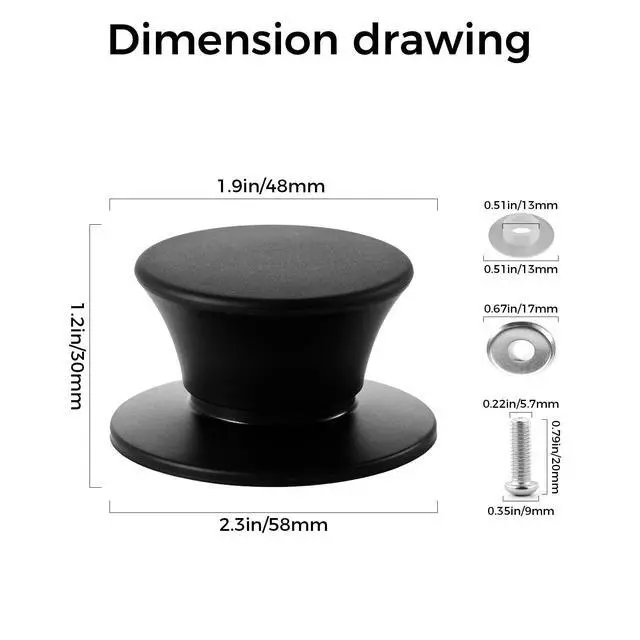 Alt view image 2 of 7 - 2 PCS Universal Silicone Pot Lid Replacement Knob,Heat Resistant and Anti-Static, Easy Installation Great for Slow Cookers, Skillets and All Kitchen Cookware Lids (Black)