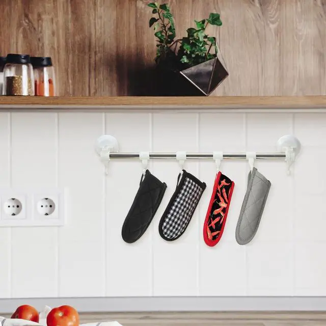 Alt view image 4 of 7 - Pcs Cast Iron Skillet Handle Covers Heat Resistant Pot Handle Covers Non Slip Cotton Pot Sleeves Holder Mitts Machine Washable for Kitchen Baking Cooking Cookwares(Plaid Style)