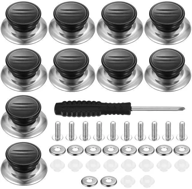 Main image of Pot Lid Knobs, 10 Pieces Replacement Pot Lid Top Knobs, Kitchen Cookware Lid Replacement Knobs, Universal Pot Lid Grip, Pot Lid Knob Handle, Suitable for Casserole Glass Pot Lid Knobs