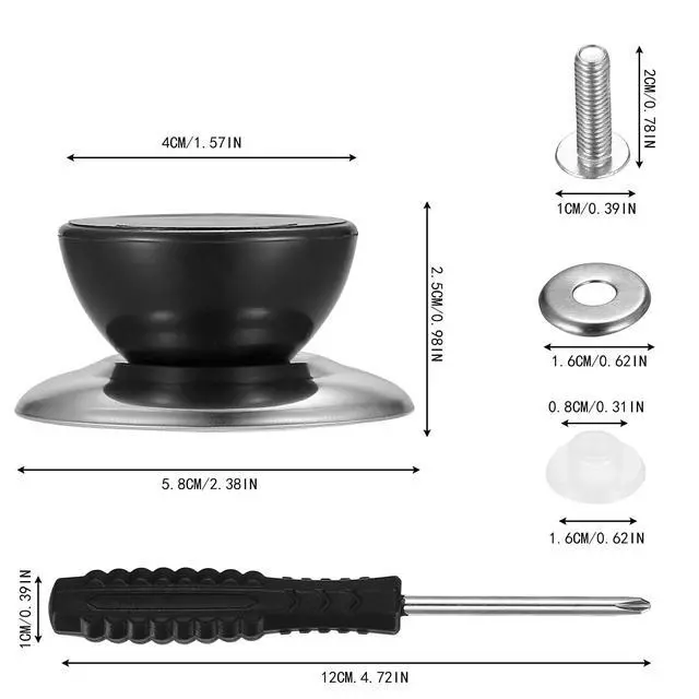 Alt view image 2 of 7 - Pot Lid Knobs, 10 Pieces Replacement Pot Lid Top Knobs, Kitchen Cookware Lid Replacement Knobs, Universal Pot Lid Grip, Pot Lid Knob Handle, Suitable for Casserole Glass Pot Lid Knobs