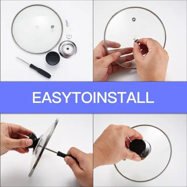 Alt view image 4 of 7 - Pot Lid Knobs, 10 Pieces Replacement Pot Lid Top Knobs, Kitchen Cookware Lid Replacement Knobs, Universal Pot Lid Grip, Pot Lid Knob Handle, Suitable for Casserole Glass Pot Lid Knobs