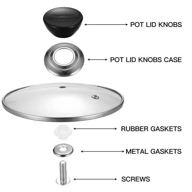 Alt view image 6 of 7 - Pot Lid Knobs, 10 Pieces Replacement Pot Lid Top Knobs, Kitchen Cookware Lid Replacement Knobs, Universal Pot Lid Grip, Pot Lid Knob Handle, Suitable for Casserole Glass Pot Lid Knobs