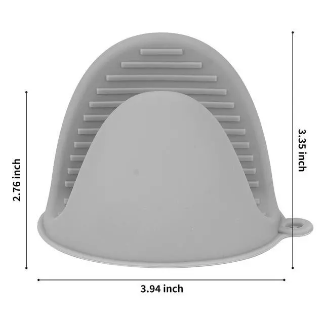 Alt view image 2 of 7 - Silicone Oven Mitts Pot Holders for Kitchen Heat Resistant Small Kitchen Mittens Rubber Air Fryer Mitts Mini Pot Pinch Grip for Cooking and Baking 1 Pair (Grey)