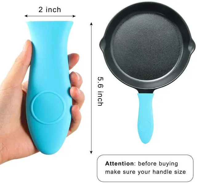 Alt view image 2 of 7 - Silicone Hot Handle Holder - Potholder for Cast Iron Skillets & Frying Pans - Heat Resistant Sleeve Grip Handle Cover, Red, Black, Blue, Green