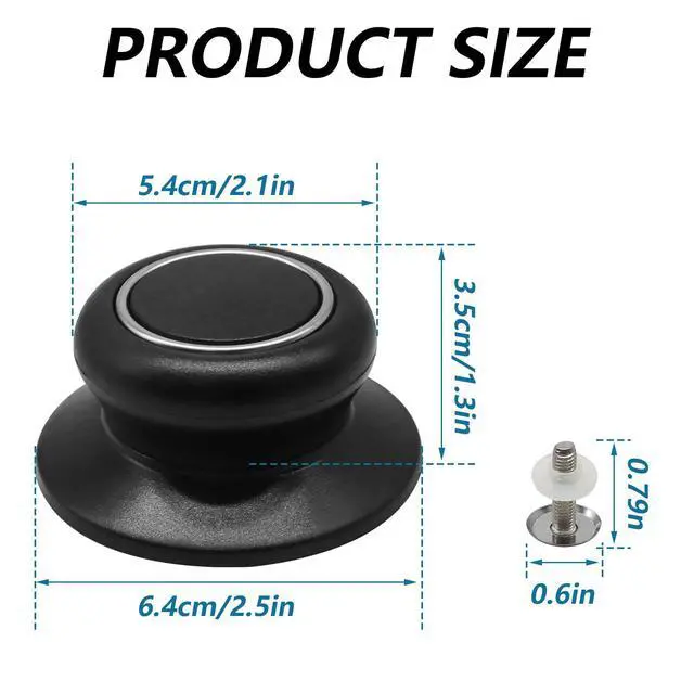 Alt view image 2 of 7 - PCS Pot Lid Top Replacement Knob Universal Pot Lid Knob Handle, Heat Resistant and Prevent Static Electricity, Universal Pot Lid Knob Top Replacement Pan Easy Installation