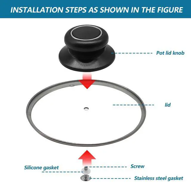Alt view image 3 of 7 - PCS Pot Lid Top Replacement Knob Universal Pot Lid Knob Handle, Heat Resistant and Prevent Static Electricity, Universal Pot Lid Knob Top Replacement Pan Easy Installation