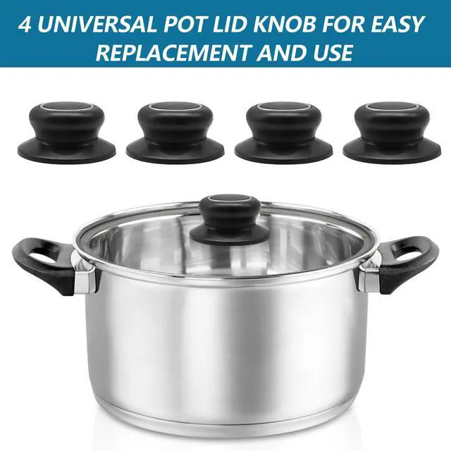 Alt view image 5 of 7 - PCS Pot Lid Top Replacement Knob Universal Pot Lid Knob Handle, Heat Resistant and Prevent Static Electricity, Universal Pot Lid Knob Top Replacement Pan Easy Installation