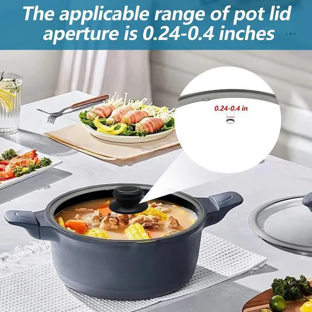 Alt view image 4 of 7 - PCS Pot Lid Top Replacement Knob Universal Pot Lid Knob Handle, Heat Resistant and Prevent Static Electricity, Universal Pot Lid Knob Top Replacement Pan Easy Installation