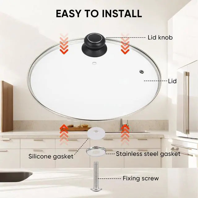 Alt view image 4 of 7 - Pot Lid Knob Easy Lnstallation Sturdy Cover Knobs Universal Pot Lid Handle Pot Kitchen Replacement Cookware Lidreplacement Pot Cover Heat Resistant and Prevent Static Replacement Knob