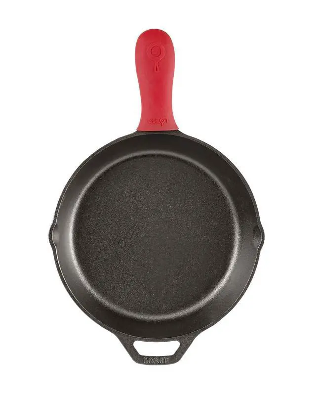 Alt view image 3 of 4 - Silicone Hot Handle Holder - Heat-Resistant Cast Iron Skillet Handle Cover for Pans 9 Inches & Larger - Dishwasher-Friendly Silicone Hot Grip Sleeve - Reusable Skillet Accessory - Red