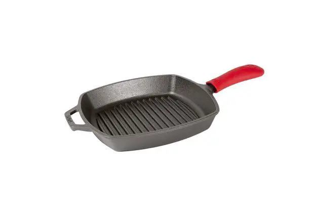 Alt view image 4 of 4 - Silicone Hot Handle Holder - Heat-Resistant Cast Iron Skillet Handle Cover for Pans 9 Inches & Larger - Dishwasher-Friendly Silicone Hot Grip Sleeve - Reusable Skillet Accessory - Red