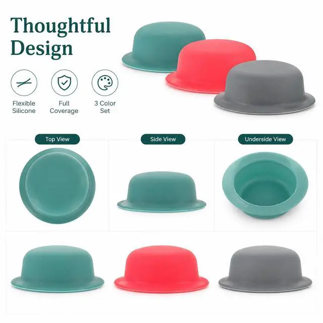 Alt view image 7 of 7 - 3Pcs Silicone Pot Lid Covers, Non-slip Cookware Lid Knobs, Pan Cover Handle Thicken Saucepan Lid Replacement Knob Silicone Universal Pot Lid Top Cover