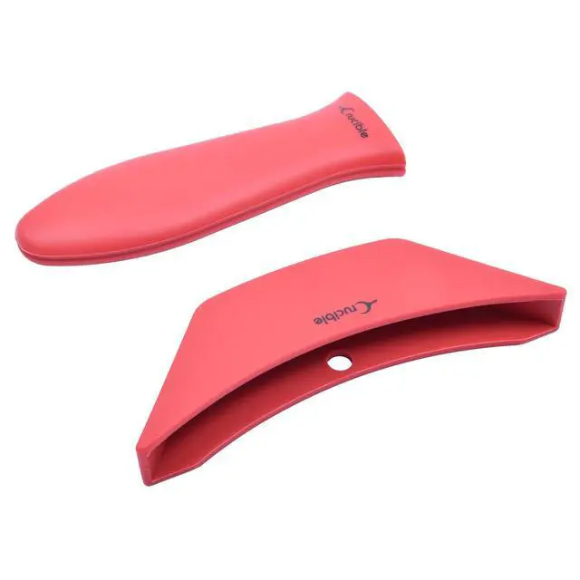 Alt view image 2 of 7 - Silicone Hot Handle Holder + Assist Holder, Potholder (2-Pack Mix Red) for Cast Iron Skillets, Pans, Frying Pans & Griddles, Metal and Aluminum Cookware Handles - Sleeve Grip, Handle Cover