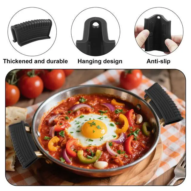 Alt view image 4 of 5 - Silicone Pot Handle Holders, 2 PCS, Black