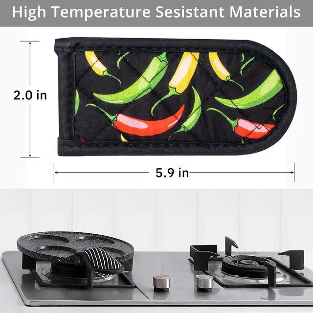 Alt view image 5 of 7 - Cast Iron Skillet Handle Covers,Pot Handle Covers Heat Resistant,Pot Holders for Kitchen Heat Resistant,Machine Washable Handle Mitts 2 PCS