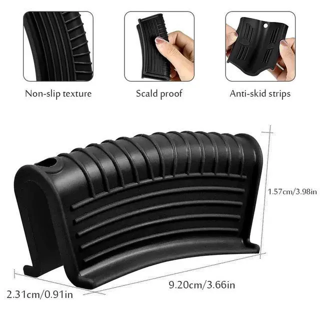 Alt view image 2 of 7 - Silicone Assist Handle Holder, Hot Skillet Handle Covers Pot Grip Handle Sleeve Cast Iron Skillets Non-Slip Heat Resistant Pan Grip Cover for Cast Iron Woks Frying Pans Griddles Skillets (Black)