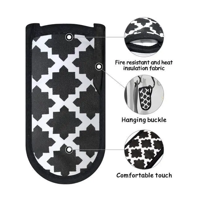 Alt view image 3 of 7 - 3 Pieces Hot Pot Handle Holder Cover for Kitchen Heat Resistant Hot Handle Sleeve Holder Cast Iron Pan Skillet Handle Cover Potholders for Cooking and Baking (1.Classic Style)