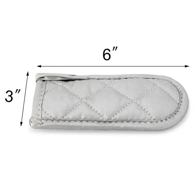 Alt view image 2 of 7 - Silicone Coated Fabric Pan Handle Sleeve Holder, Silver, Set of 6