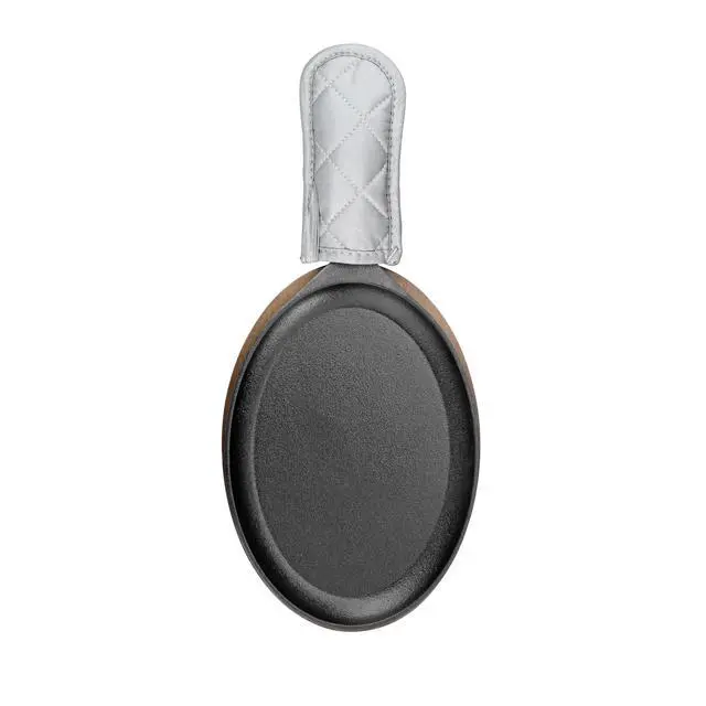 Alt view image 5 of 7 - Silicone Coated Fabric Pan Handle Sleeve Holder, Silver, Set of 6