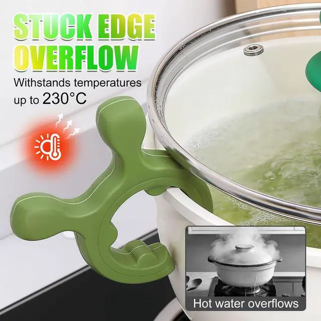 Alt view image 4 of 7 - 3Pcs Multifunction Silicone Pot Handle Spatula Rack,Kitchen Pot Lid and Spoon Holder,Non-Slip Spoon Holder Stove Organizer,Steam Releaser,Utensil Anti Scalding Pot Clip for Cooking Accessories