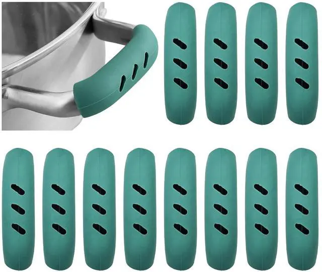 Main image of Pairs 3x0.8 Silicone Pan Handle Grips, Heat-Proof Pot Holder Sleeves, Anti-Scald Kitchen Covers, Non-Slip Cookware Protectors for Wok Frying Pans Griddles(Light Green)