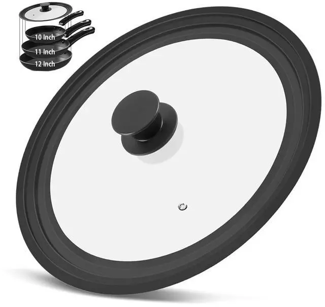 Main image of Universal Pan Lid, Silicone Glass Cover for 10, 11, 12 Inch Pots & Skillets