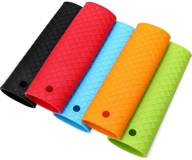 Main image of 5 Pieces Silicone Hot Handle Holder Rubber Pot Sleeve Heat Resistant Kitchen Potholders for Cast Iron Pans, Metal Frying Pans, Skillets, Griddles, 5 Colors