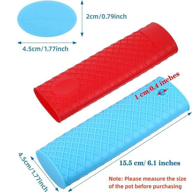 Alt view image 3 of 7 - 5 Pieces Silicone Hot Handle Holder Rubber Pot Sleeve Heat Resistant Kitchen Potholders for Cast Iron Pans, Metal Frying Pans, Skillets, Griddles, 5 Colors