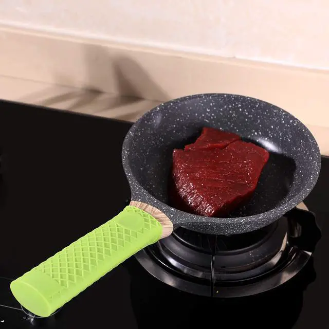 Alt view image 6 of 7 - 5 Pieces Silicone Hot Handle Holder Rubber Pot Sleeve Heat Resistant Kitchen Potholders for Cast Iron Pans, Metal Frying Pans, Skillets, Griddles, 5 Colors