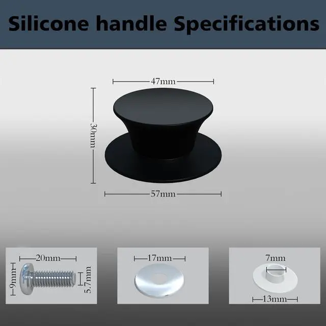 Alt view image 2 of 7 - 4Pcs Pot Lid Top Replacement Knob Silicone Universal Pan Lid Holding Handles,Universal Pot Lid Strap Replacement Parts for Crockpot, Kitchen Cookware Covers ,Heat Resistant