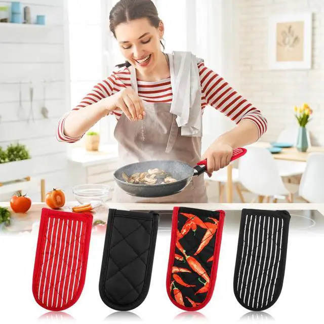 Alt view image 3 of 7 - 4Pcs Pan Handle Sleeve Silicone Hot Handler Holder,Cast Iron Skillet Handle Covers Heat Resistan t Pot Handle Sleeve for Cast Iron Pans,Metal Pots, Griddles Cooking Supplies