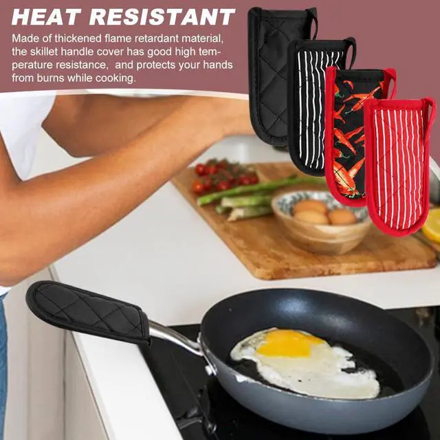 Alt view image 7 of 7 - 4Pcs Pan Handle Sleeve Silicone Hot Handler Holder,Cast Iron Skillet Handle Covers Heat Resistan t Pot Handle Sleeve for Cast Iron Pans,Metal Pots, Griddles Cooking Supplies