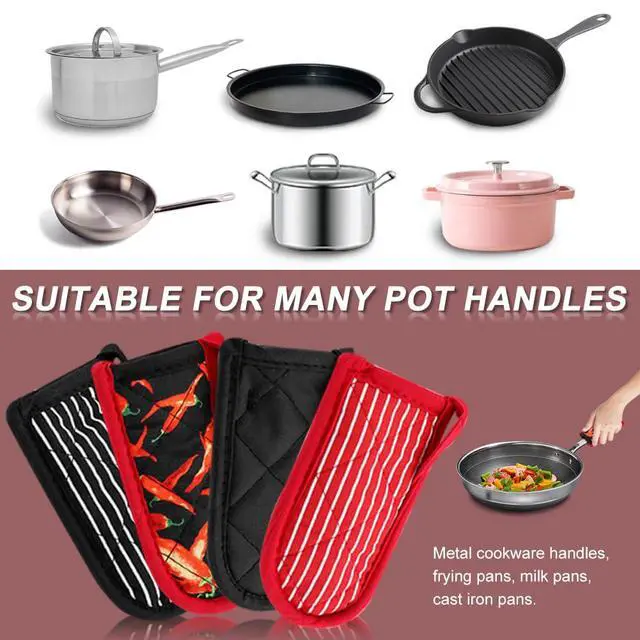 Alt view image 4 of 7 - 4Pcs Pan Handle Sleeve Silicone Hot Handler Holder,Cast Iron Skillet Handle Covers Heat Resistan t Pot Handle Sleeve for Cast Iron Pans,Metal Pots, Griddles Cooking Supplies