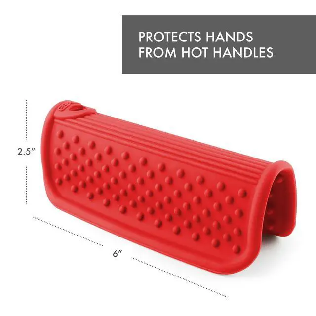 Alt view image 2 of 6 - Silicone Pot Handle Holder, Heat Resistant Non Slip Grip for Hot Cookware Handles, Dishwasher Safe Kitchen Accessory, Red