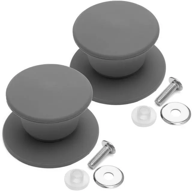 Main image of Universal Pot Pan Lid Handle Replacement, Pack of two- Silicone Heat Resistant and Non-Slip Lid Handles for Pots Pans (Pack of Two-Grey)