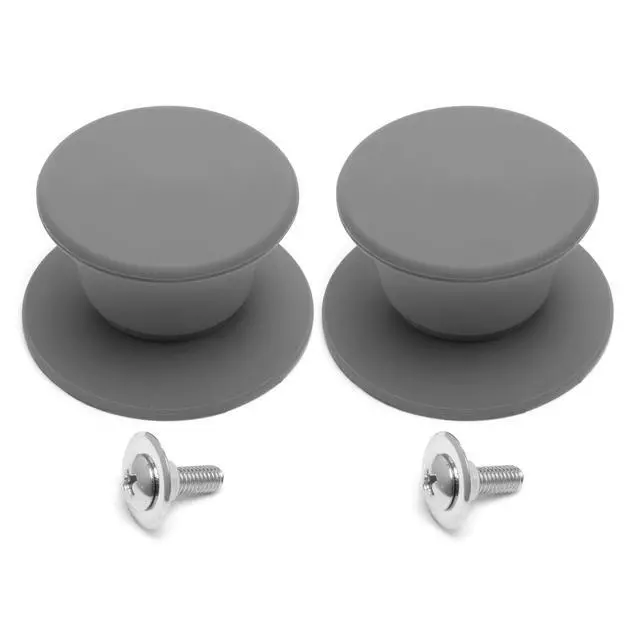 Alt view image 2 of 6 - Universal Pot Pan Lid Handle Replacement, Pack of two- Silicone Heat Resistant and Non-Slip Lid Handles for Pots Pans (Pack of Two-Grey)