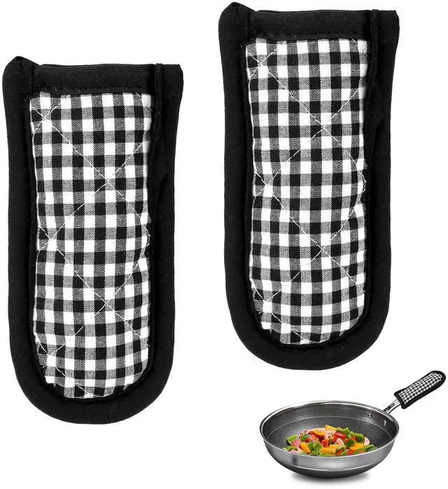 Main image of 2PCS Hot Handle Covers Cast Iron Skillet Handle Covers Heat Resistant Hot Handle Holders Non-Slip Machine Washable Handle Mitts for Kitchen Baking Cooking BBQ Cookwares, Plaid