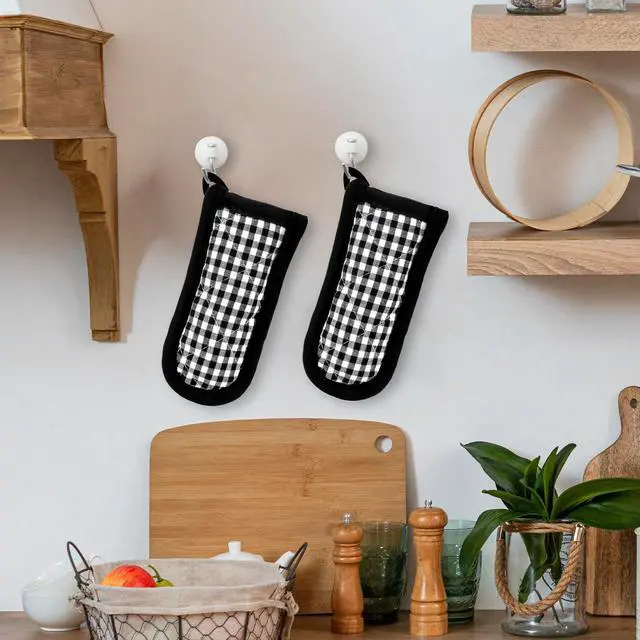 Alt view image 4 of 7 - 2PCS Hot Handle Covers Cast Iron Skillet Handle Covers Heat Resistant Hot Handle Holders Non-Slip Machine Washable Handle Mitts for Kitchen Baking Cooking BBQ Cookwares, Plaid