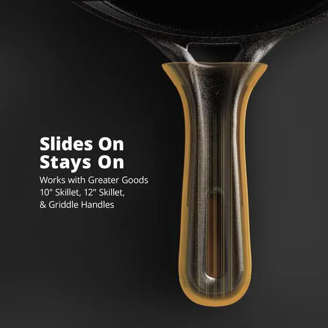 Alt view image 2 of 7 - Silicone Handle Cover Designed for Greater Goods Cast Iron Skillet and Griddle, Pumpkin Orange