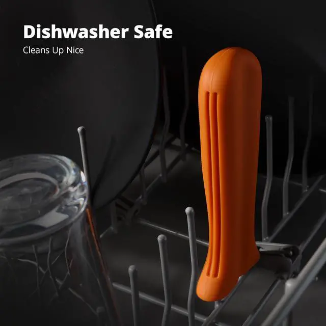 Alt view image 7 of 7 - Silicone Handle Cover Designed for Greater Goods Cast Iron Skillet and Griddle, Pumpkin Orange