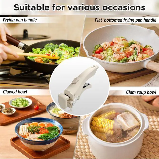 Alt view image 7 of 7 - Removable Pot Handle with Silicone Mitts, Detachable Pan Handles, Universal Pan Replacement Handles for Pots and Pans