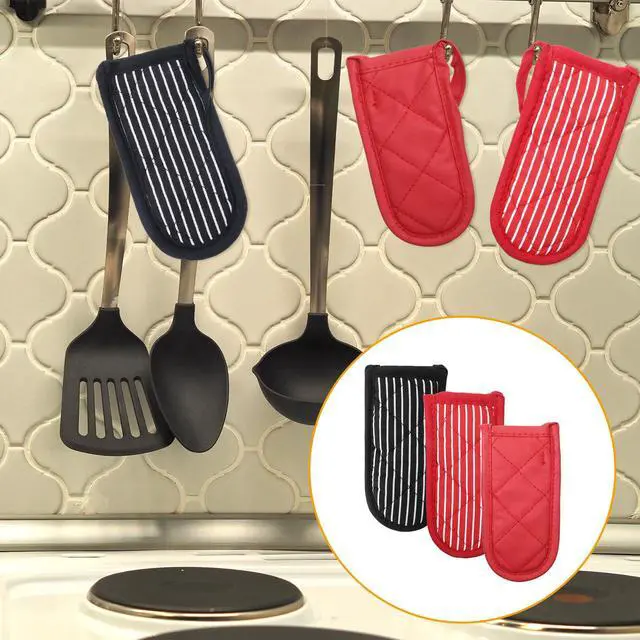 Alt view image 6 of 7 - 3 PCS Cast Iron Handle Covers, Pot Handle Covers Heat Resistant Cotton Pan Reusable Non-Slip Pot Holders Sleeves Mitt for Skillet Kitchen Cooking Baking Supplies