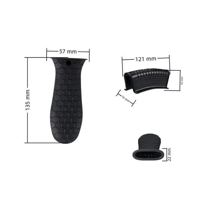 Alt view image 2 of 7 - Pcs Silicone Pot Handle Covers Set, Heat Resistant Cast Iron Handle Sleeves - Non Slip Pan Handle Holder for Frying Pan, Pots, Kitchen Cookware (Black)