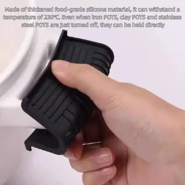 Alt view image 4 of 7 - Pcs Silicone Pot Handle Covers Set, Heat Resistant Cast Iron Handle Sleeves - Non Slip Pan Handle Holder for Frying Pan, Pots, Kitchen Cookware (Black)