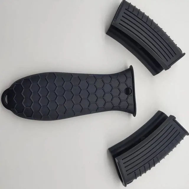 Alt view image 4 of 6 - Pack Silicone Cast Iron Skillet Handle Covers,Non-Slip Hot Handle Holder Cover,Heat Resistant Assist Pan Handle Sleeve for Cast Iron Skillet Metal Pan,Black