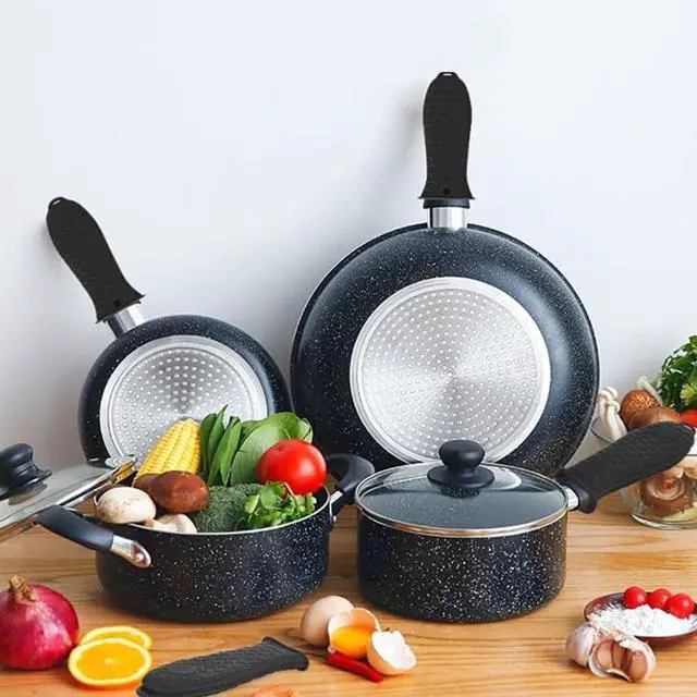 Alt view image 5 of 6 - Pack Silicone Cast Iron Skillet Handle Covers,Non-Slip Hot Handle Holder Cover,Heat Resistant Assist Pan Handle Sleeve for Cast Iron Skillet Metal Pan,Black