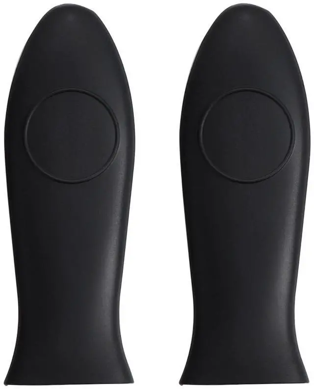 Main image of 2 Pack Silicone Pan Handle Sleeve, Heat Resistant Cast Iron Skillet Handle Covers for Pots and Pans, Assist Handle Holder Grip for Kitchen Frying Griddles Cookware (Black)