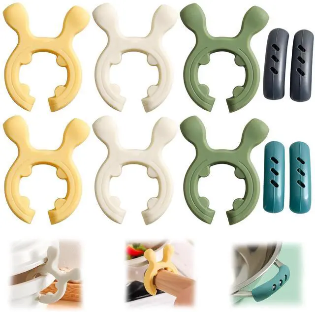 Main image of 6PCS Silicone Pot Handle Spatula Rack Heat Resistant Spoon Rest Kitchen Set