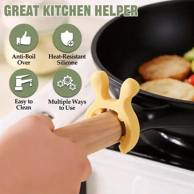 Alt view image 3 of 7 - 6PCS Silicone Pot Handle Spatula Rack Heat Resistant Spoon Rest Kitchen Set