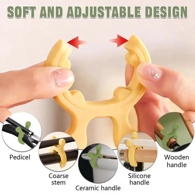 Alt view image 5 of 7 - 6PCS Silicone Pot Handle Spatula Rack Heat Resistant Spoon Rest Kitchen Set